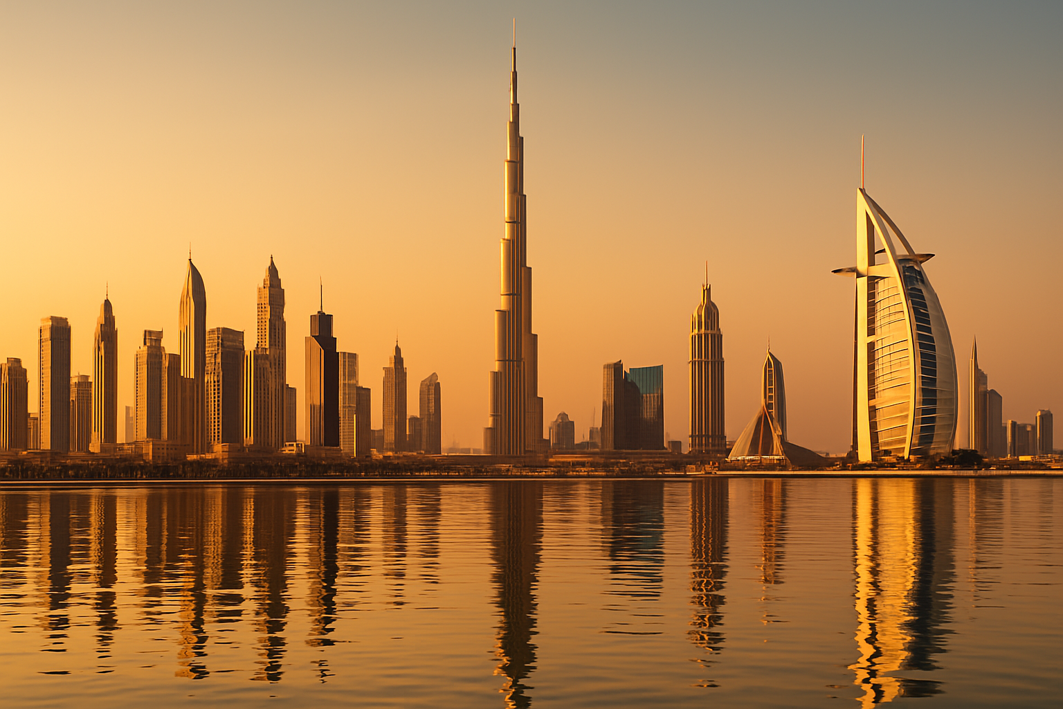 Luxury Dubai Skyline with Iconic Landmarks